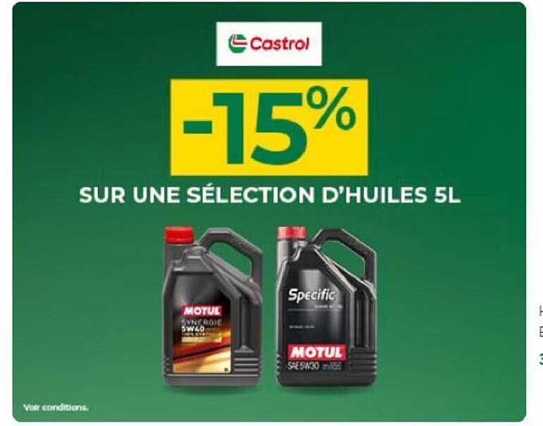 castrol -15% sur une sélection d'huiles 5l