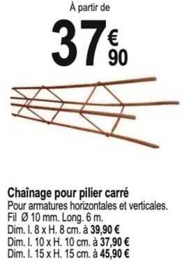 chaînage pour pilier carré