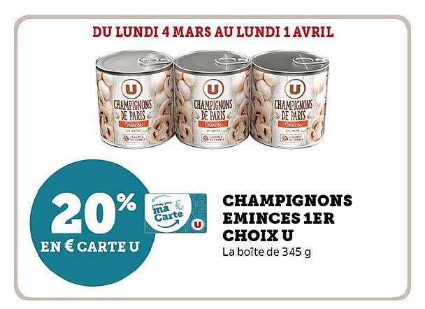 champignons émincés 1er choix u