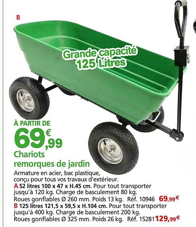 chariots remorques de jardin