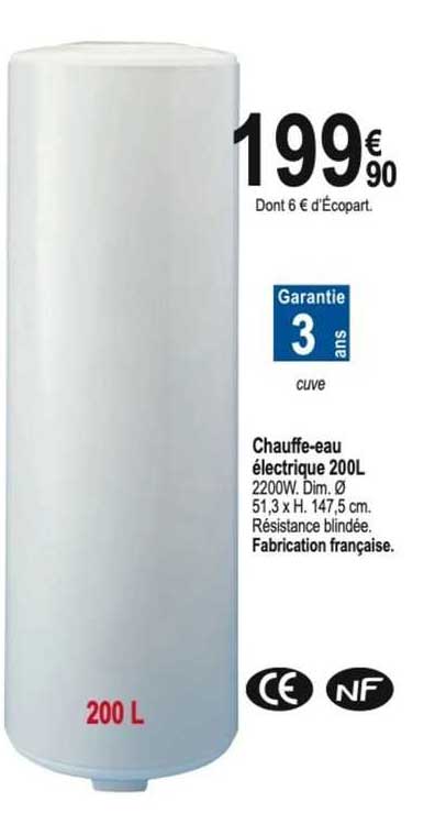 chauffe-eau électrique 200 l