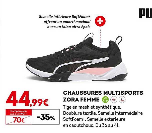 chaussures multisports zora femme puma