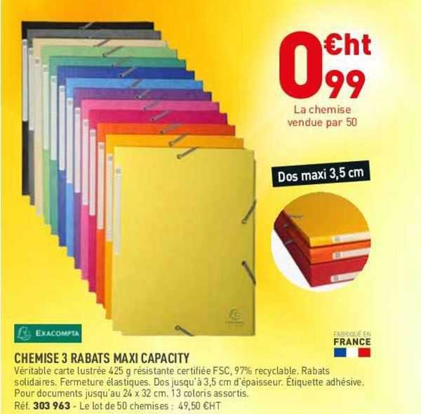 Chemise 3 Rabats Maxi Capacity Exacompta