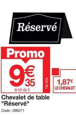 Chevalet De Table "réservé"
