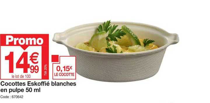 cocottes eskoffié blanches en pulpe 50 ml