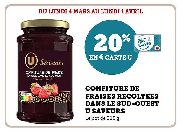 confiture de fraises récoltées dans le sud-ouest u saveurs
