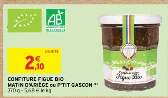 confiture figue bio matin d'ariège ou p'tit gascon