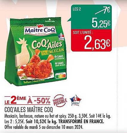 Coq'ailes Maître Coq