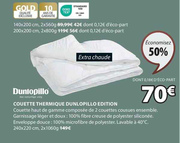 Couette Thermique Dunlopillo Edition