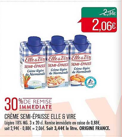 crème semi-épaisse elle & vire