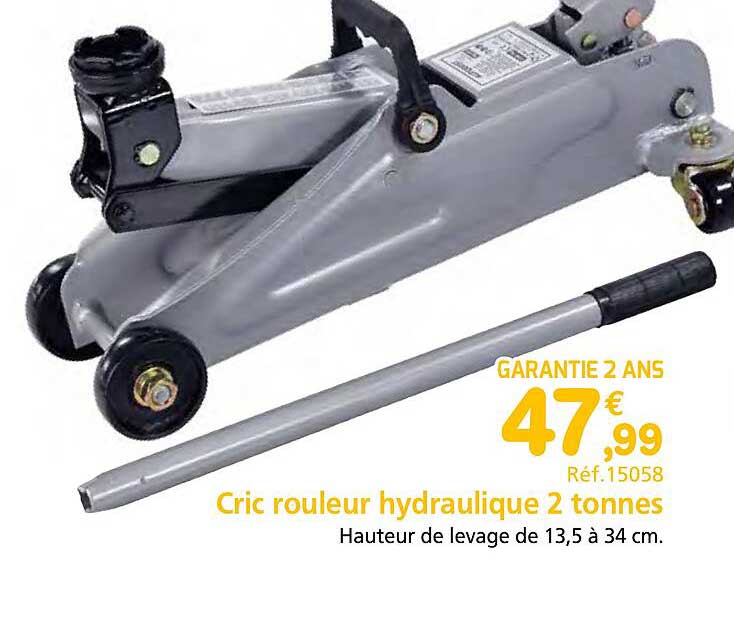 cric rouleur hydraulique 2 tonnes