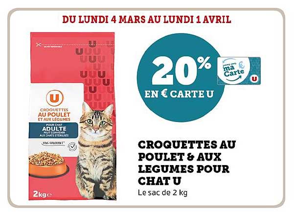 Croquettes Au Poulet & Aux Légumes Pour Chat U