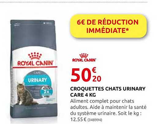 croquettes chats urunary care 4kg