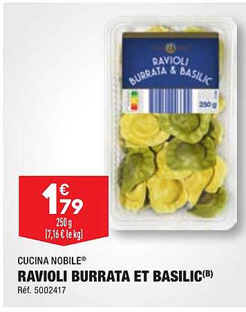 cucina nobile ravioli burrata et basilic