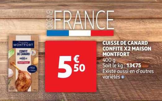 cuisse de canard confite x 2 maison montfort