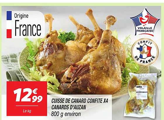 cuisse de canard confite x4 canards d'auzan
