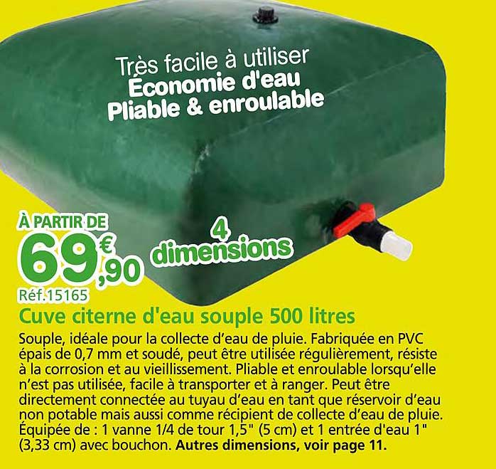 cuve citerne d'eau souple 500 litres