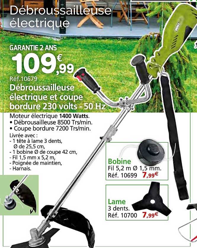 débroussailleuse électrique et coupe bordure 230 volts - 50 hz