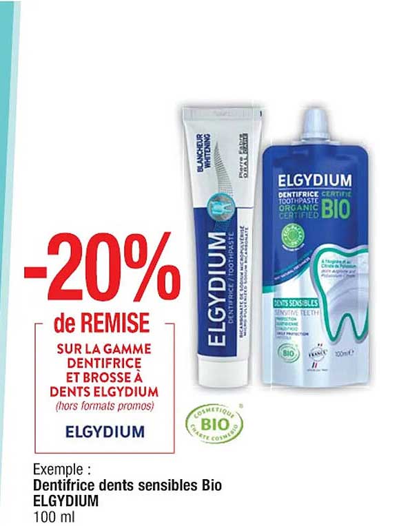 dentifrice dents sensibles bio elgydium