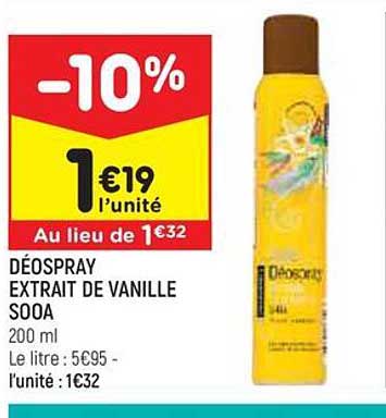 déospray extrait de vanille sooa