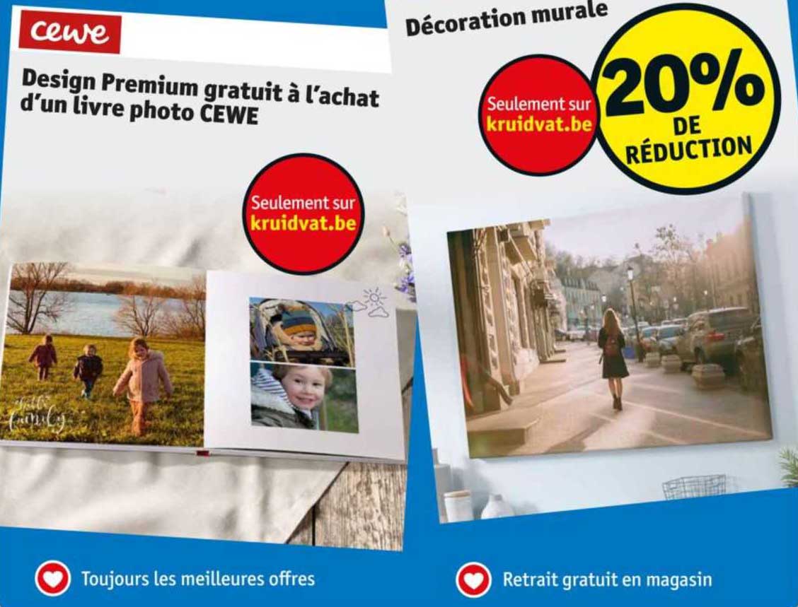 design premium gratuit à l'achat d'un livre photo cewe, décoration murale