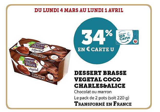 Dessert Brassé Végétal Coco Charles & Alice