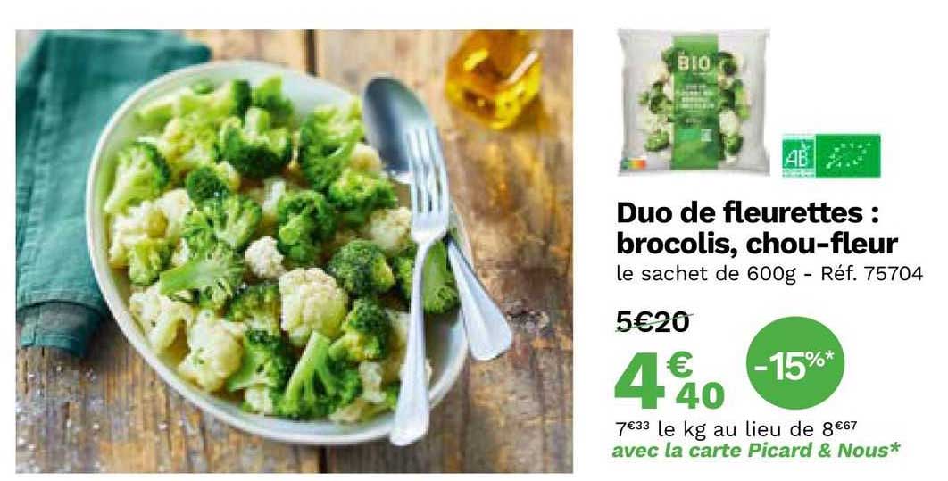 duo de fleurettes : brocolis, chou-fleur