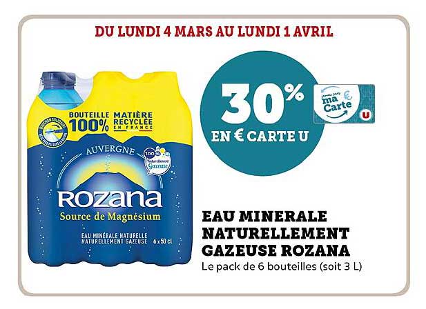 eau minérale naturellement gazeuse rozana