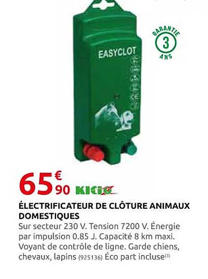 électrificateur De Clôture Animaux Domestiques Kidoz