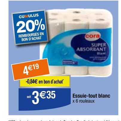 essuie-tout blanc cora