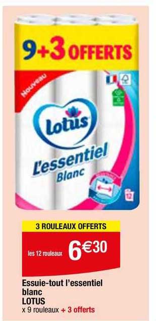 essuie-tout l'essentiel blanc lotus