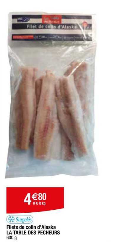 filets de colin d'alaska la table des pêcheurs
