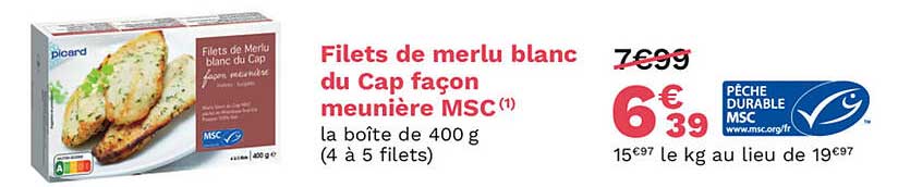 filets de merlu blanc du cap façon meunière msc
