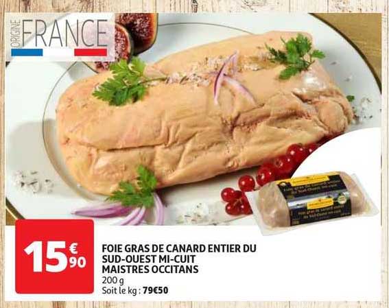 foie gras de canard entier du sud-ouest mi-cuit maistres occitans