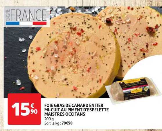 foie gras de canard entier mi-cuit au piment d'espelette maistres occitans