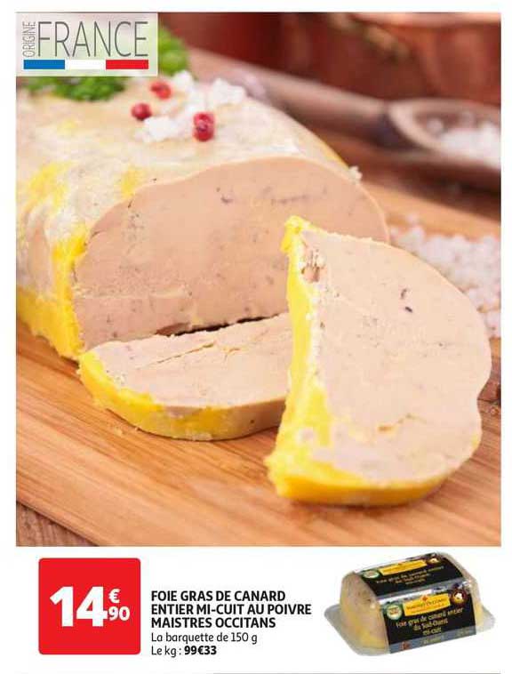 foie gras de canard entier mi-cuit au poivre maistres occitans