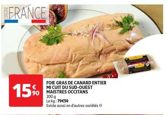 foie gras de canard entier mi cuit du sud-ouest maistres occitans