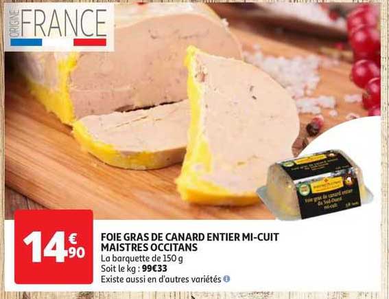 foie gras de canard entier mi-cuit maistres occitans