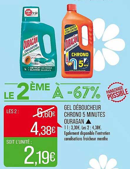 gel déboucheur chrono 5 minutes ouragan