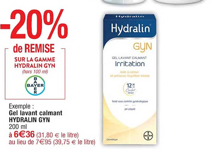 gel lavant calmant hydralin gyn