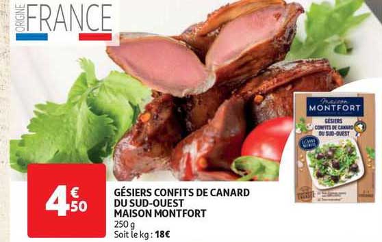 gésiers confits de canard du sud-ouest maison montfort