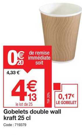 gobelets double wall kraft 25 cl