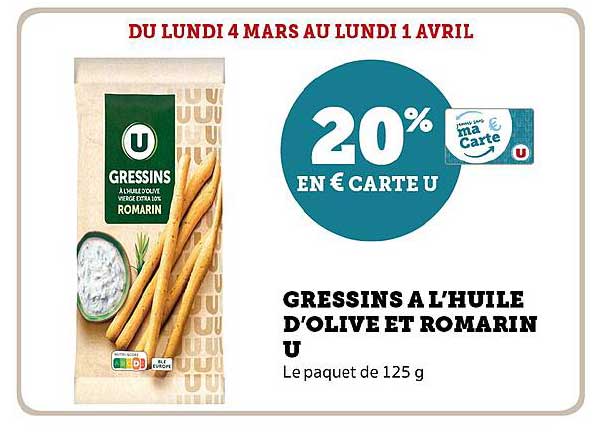 Gressins à L'huile D'olive Et Romarin U