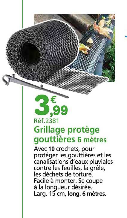 grillage protège gouttières 6 mètres
