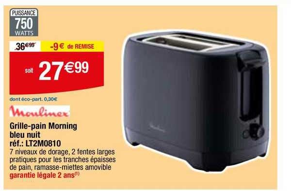 grille-pain morning bleu nuit moulinex