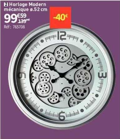 horloge modern mécanique ø 52 cm