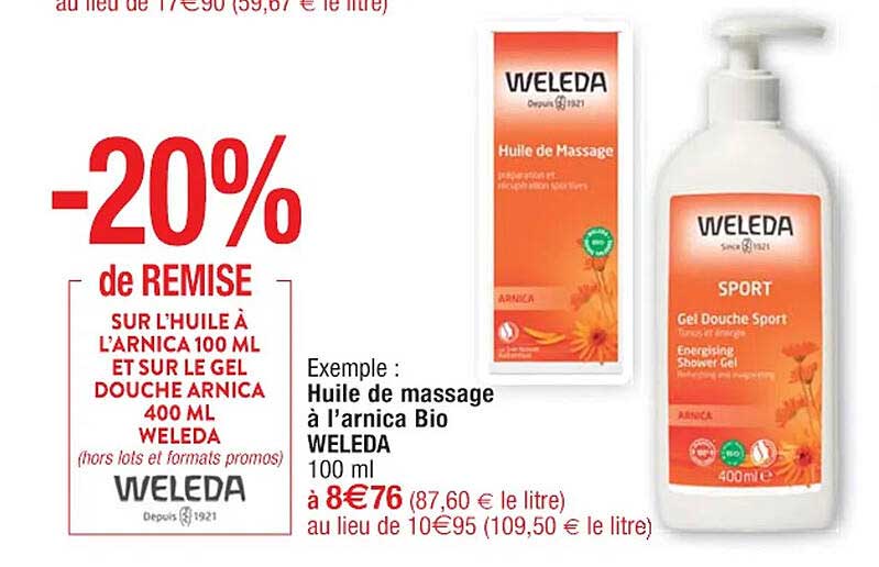 huile de massage à l'arnica bio weleda