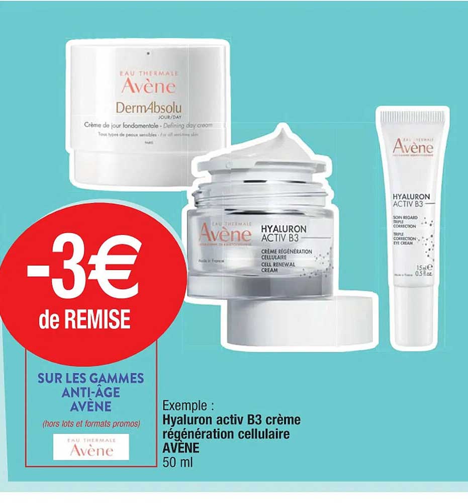 hyaluron activ b3 crème régénération cellulaire avène
