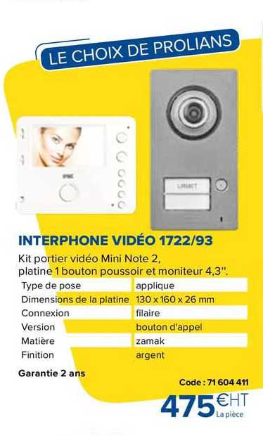 interphone vidéo 1722/93