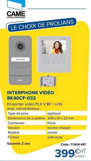 interphone vidéo 8k40cf-032